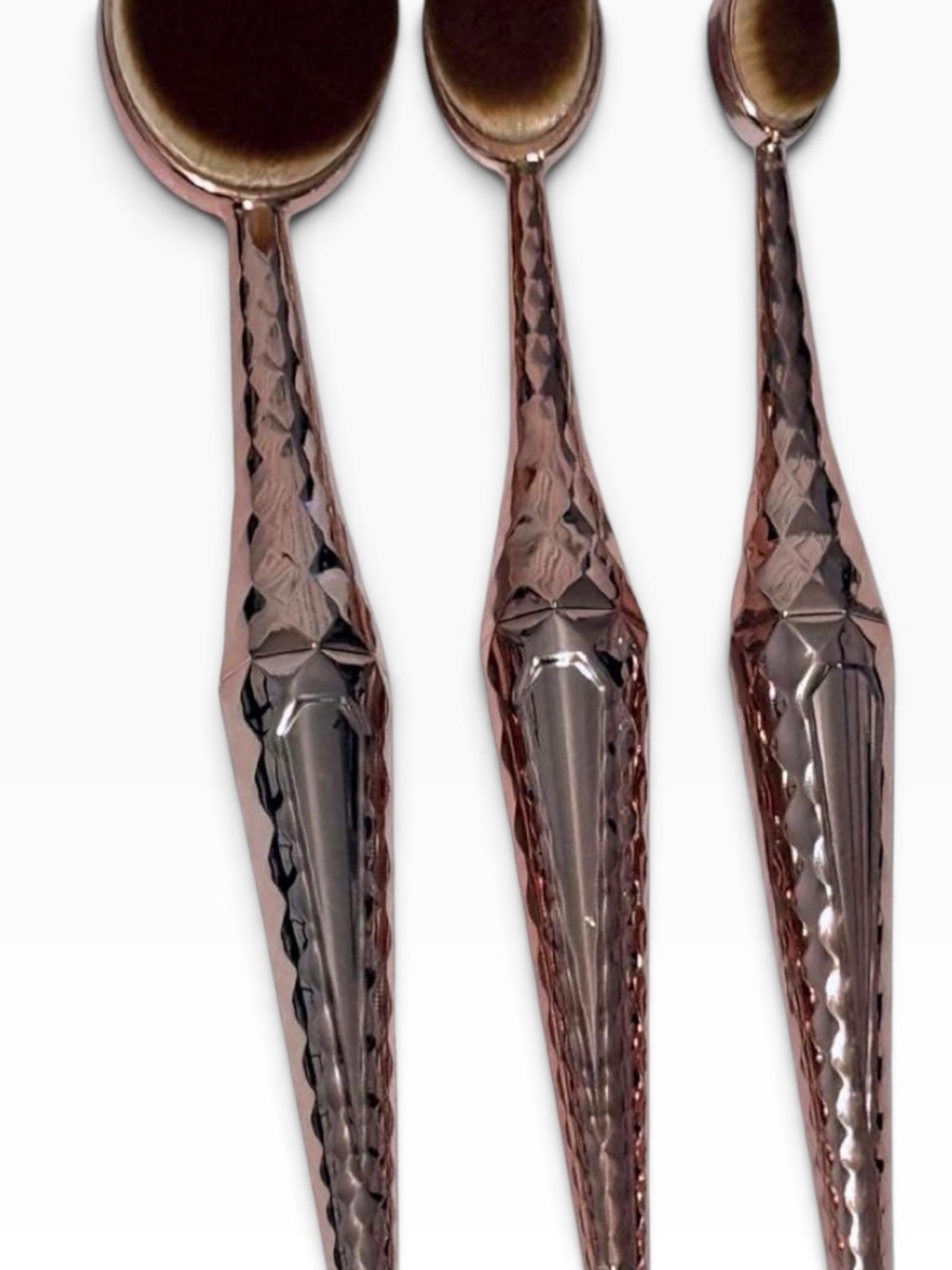 Jessica Simpson Beauty Fiend Rose Gold Makeup Brushes Set Of 3 - NIP